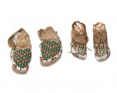 TWO PAIRS OF PLAINS BEADED HID