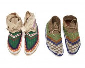 TWO PAIRS OF PLAINS INDIAN BEA