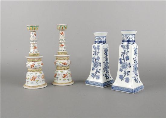 Two Pairs of Porcelain Candle