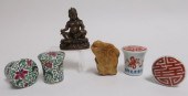 TWO PAIRS OF PORCELAIN SCROLL