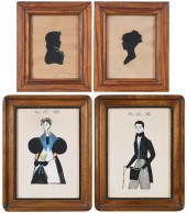 TWO PAIRS OF PORTRAITS AND SIL