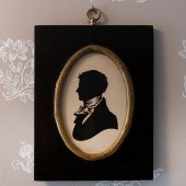 TWO PAIRS OF PROFILE BUST SILH