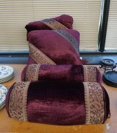 TWO PAIRS OF PURPLE VELVET ACC