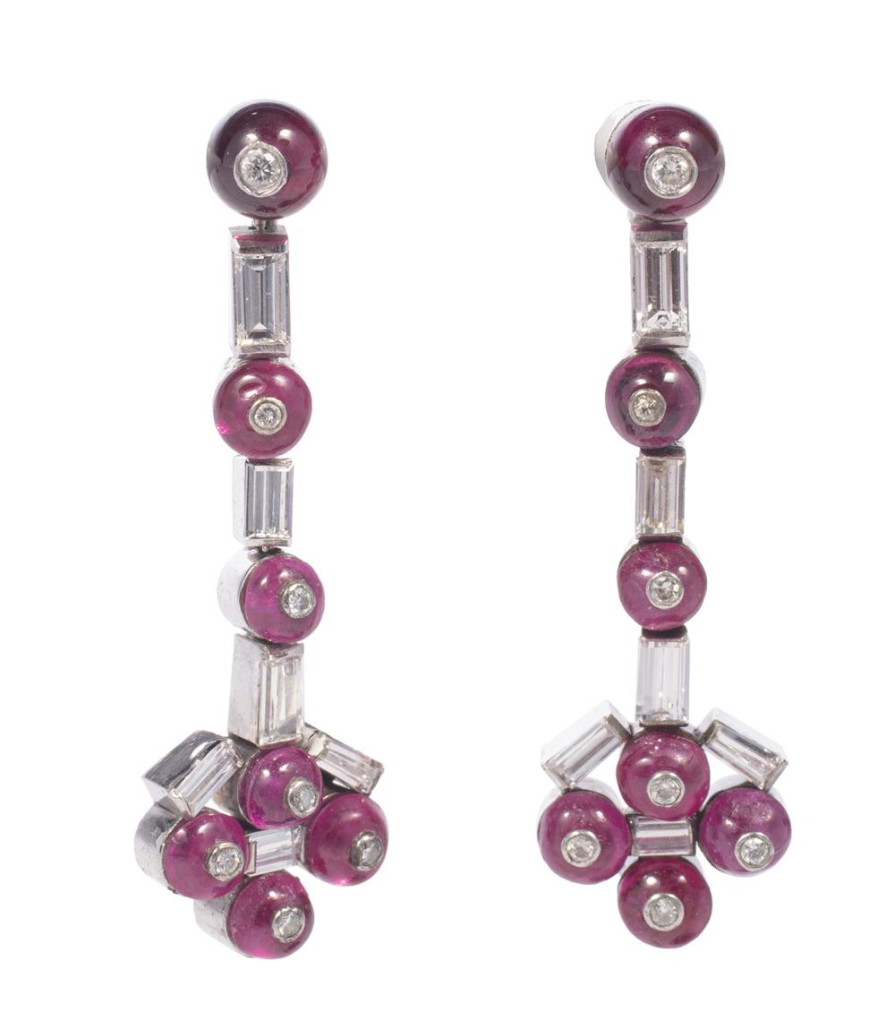 TWO PAIRS OF RETRO WHITE GOLD