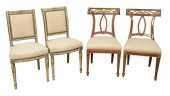 TWO PAIRS OF SIDE CHAIRS, TO I