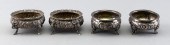 TWO PAIRS OF SILVER OPEN SALTS