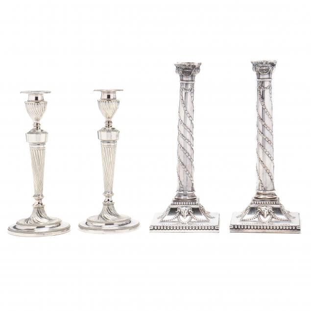 TWO PAIRS OF SILVER-PLATED