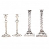 TWO PAIRS OF SILVER-PLATED CAN