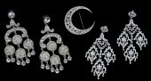 TWO PAIRS OF SILVER TONE CHAND