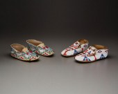 TWO PAIRS OF SIOUX MEN'S BEADE