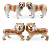 TWO PAIRS OF STAFFORDSHIRE ANI