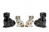 TWO PAIRS OF STAFFORDSHIRE DOG