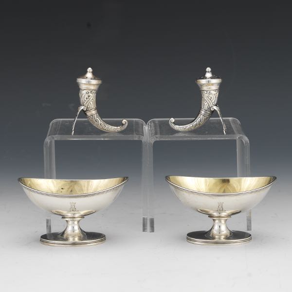 TWO PAIRS OF STERLING SALTS  2