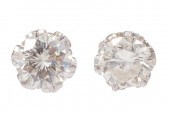 TWO PAIRS OF STUD EARRINGSTwo
