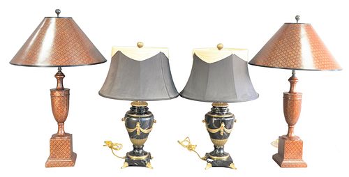 TWO PAIRS OF TABLE LAMPS TO INCLUDE