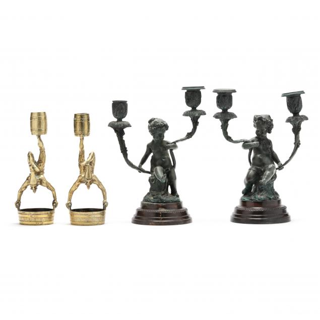 TWO PAIRS OF VINTAGE FIGURAL