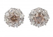 TWO PAIRS OF WHITE GOLD STUD E