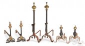 TWO PAIRS OF WROUGHT IRON CONT