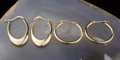 TWO PAIRS OF YELLOW GOLD HOOP