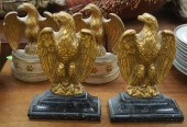 TWO PAIRS PARTIAL GILT DECORAT
