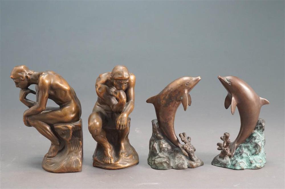 TWO PAIRS PATINATED METAL