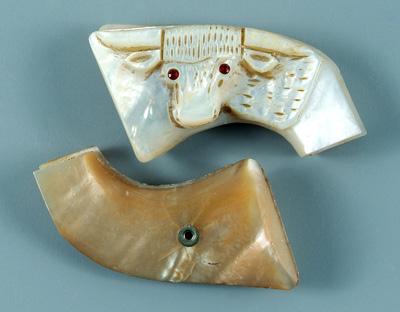Two pairs pearl revolver grips,