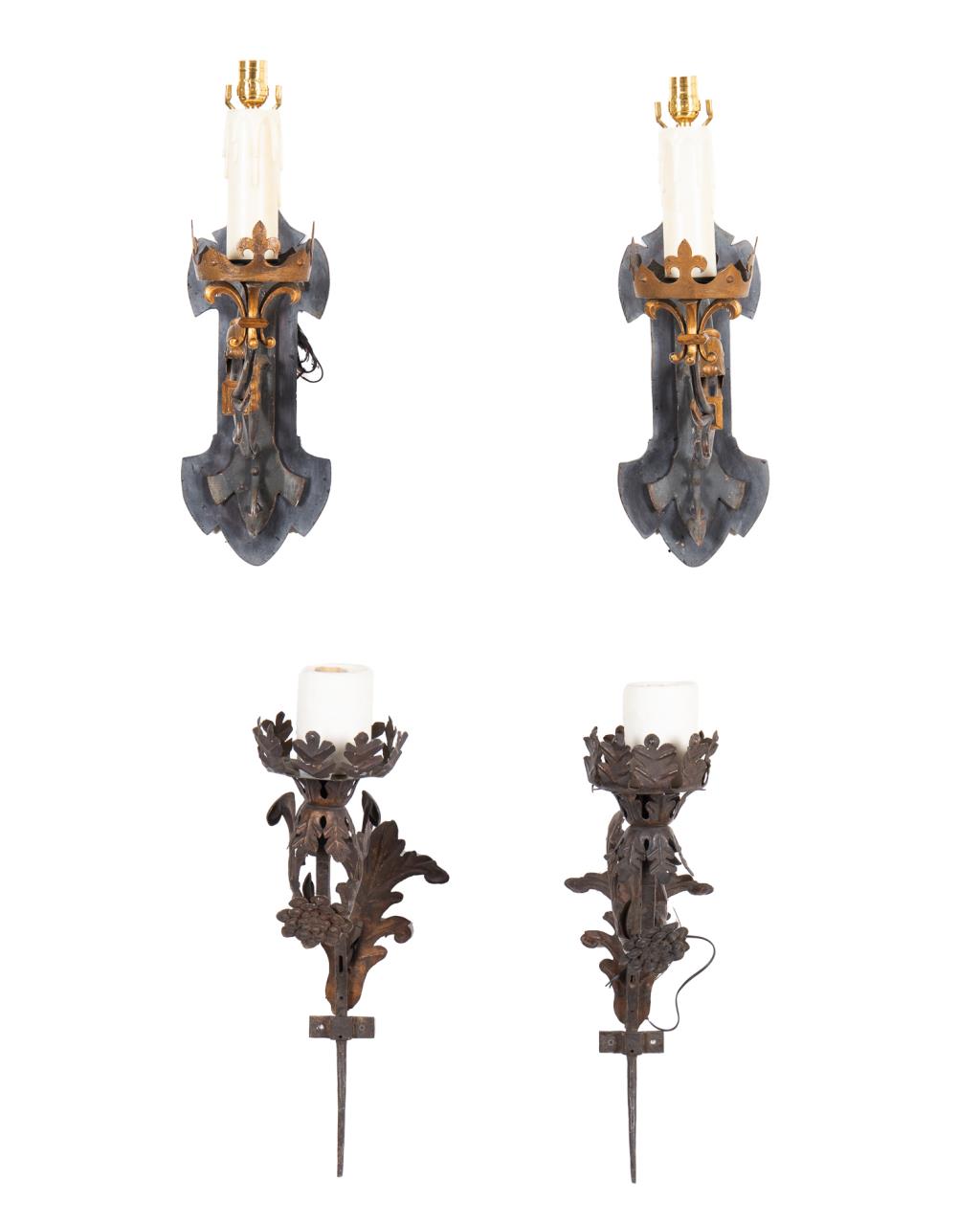 TWO PAIRS RENAISSANCE STYLE IRON