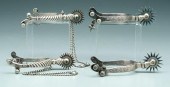 Two pairs silver spurs: one pa