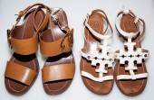 TWO PAIRS TORY BURCH LEATHER S
