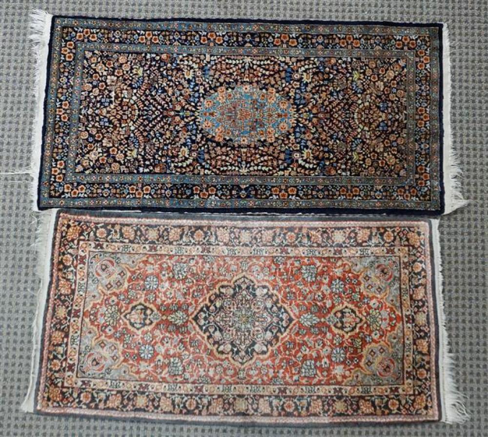 TWO PAKISTAN SILK RUGS, LARGER: 3