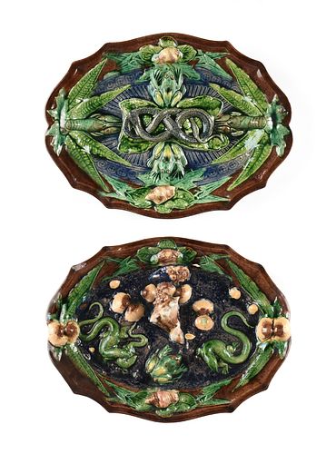 TWO PALISSY WARE FAIENCE