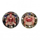 TWO PALISSY WARE PLATES Made i
