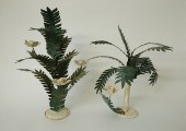 TWO PALM FROND TOLE CANDLESTIC