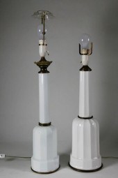 TWO PANELED OPALINE WHITE GLAS