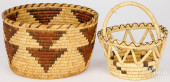 TWO PAPAGO INDIAN WOVEN BASKET