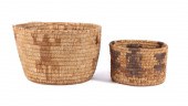 TWO PAPAGO PEOPLES COILED BEAR