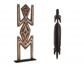 TWO PAPUA NEW GUINEAN CARVED W