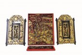 TWO PARCEL GILT RED AND BLACK