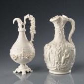 TWO PARIAN EWERSTwo parian ewe