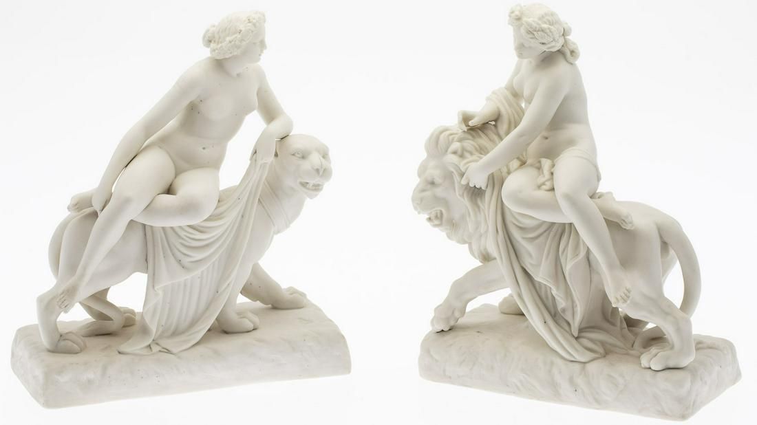 TWO PARIAN PORCELAIN FIGURAL