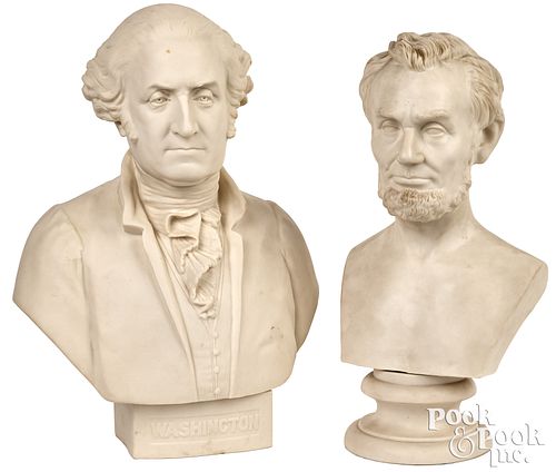 TWO PARIANWARE BUSTS, MID 19TH