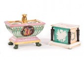 TWO PARIS POLYCHROME AND GILT