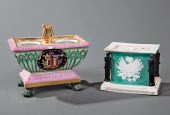 TWO PARIS POLYCHROME AND GILT