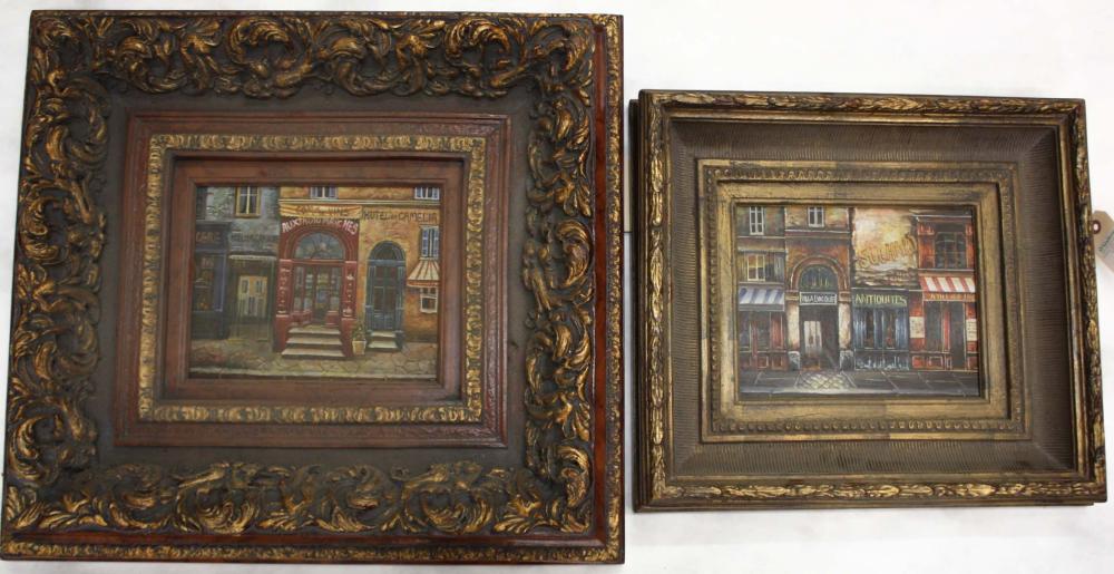 TWO PARIS STREET SCENES, OILS ON