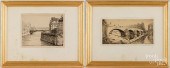 TWO PARISIAN SIGNED ETCHINGS,
