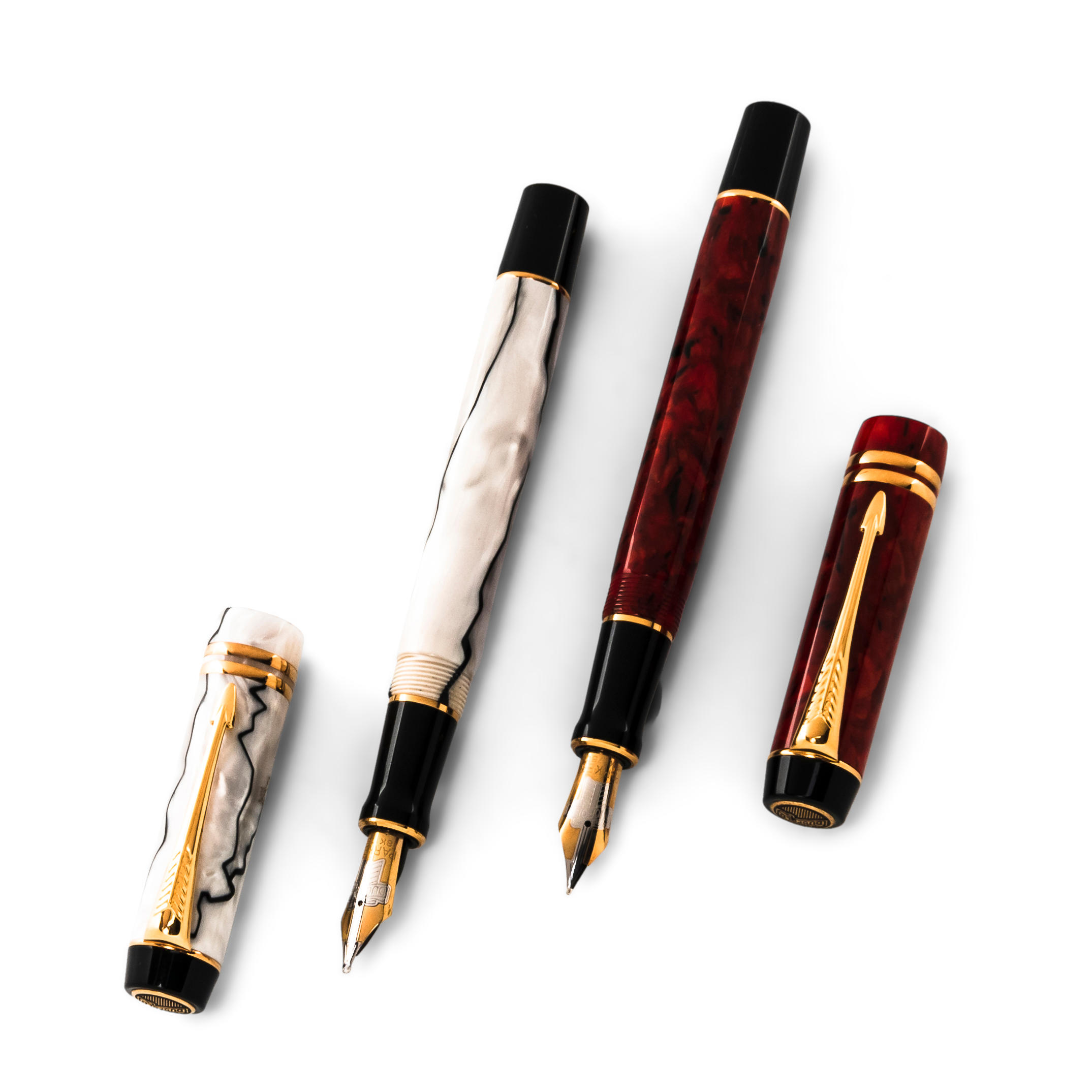 TWO PARKER DUOFOLD FOUNTAIN PENS