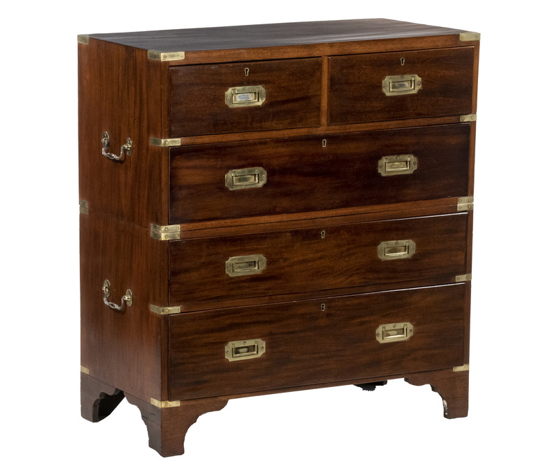 TWO-PART CAMPAIGN CHEST 19th c.