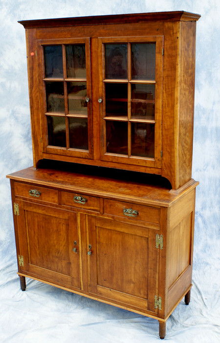 Two part cherry Dutch cupboard,