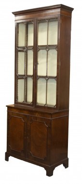 TWO-PART CHINA CABINET 1930s C