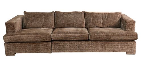 TWO PART CUSTOM UPHOLSTERED